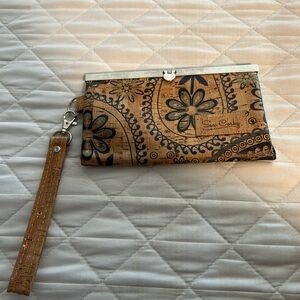 Cork Wristlet with Floral Design